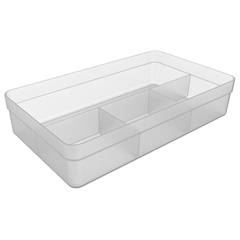 Organizador de Gaveta Logic com 4 Sessões 20x35cm Natural - Ou