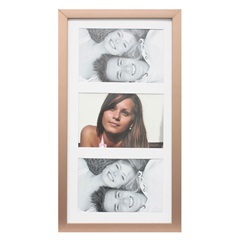 Painel Insta para 3 Fotos com Paspatur 18x38cm Cobre - Kapos