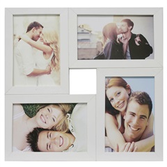 Painel Multifotos para 4 Fotos 29,5x29,5cm Branco