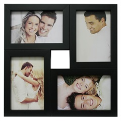 Painel Multifotos para 4 Fotos 29,5x29,5cm Preto - Kapos