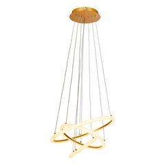 Pendente em Alumínio E Aço Led Integrado Space 49w Dourado - Bronzearte 