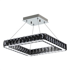 Pendente em Cristal com Placa Led 28w 4000k Tokyo Inox - Bronzearte 