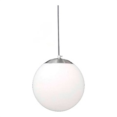 Pendente Esférico Leitoso 9009 1 Lâmpada 30cm E2 Branco