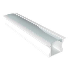 Perfil de Embutir Fita Led em Alumínio Way 22g 1 Metro Branco - LLUM Bronzearte