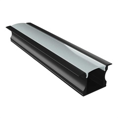 Perfil de Embutir Fita Led em Alumínio Way 22g 1 Metro Preto - LLUM Bronzearte