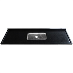 Pia de Granito com Cuba em Inox 182cm Preto - Kasa Granitos