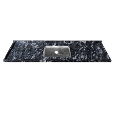 Pia de Granito com Cuba em Inox 202cm Preto Indiano - Kasa Granitos