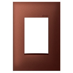 Placa 4x2 3 Postos Aço Corten Marrom - Simon