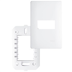 Placa com Suporte 4x2 1 Posto Horizontal Habitat Branco - Fame