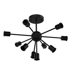 Plafon em Metal para 10 Lâmpadas Sputnik Preto - Taschibra  