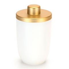 Porta Algodão Branco e Dourado