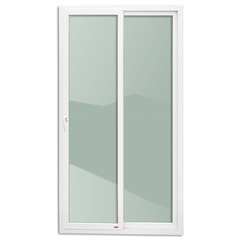 Porta de Correr Direita em PVC com 2 Folhas e Puxador Cremona Smart Solutions 210x120cm Branca