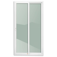 Porta de Correr Direita em PVC com 2 Folhas e Puxador Cremona Smart Solutions 210x150cm Branca