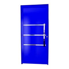 Porta de Giro Direita Evolution Super 25 com Lambri E Puxador em Alumínio 210x100cm Azul - Brimak