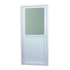 Porta de Giro Direita Itec com Vidro Boreal em Pvc 216x70cm Branca - Brimak