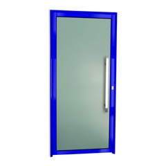 Porta de Giro Direita Murano Super 25 com Puxador em Alumínio 210x100cm Azul