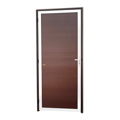 Porta de Giro Direita Super 25 com Lambri em Alumínio 210x100cm Mix Corten - Brimak