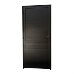 Porta de Giro Direita Super 25 com Lambri em Alumínio 210x100cm Preta - Brimak