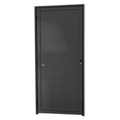 Porta de Giro Direita Super 25 com Lambri em Alumínio 210x80cm Cinza - Brimak