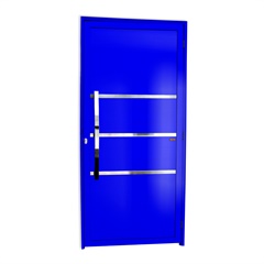 Porta de Giro Esquerda Evolution Super 25 com Lambri E Puxador em Alumínio 210x100cm Azul - Brimak