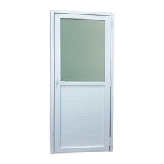 Porta de Giro Esquerda Itec com Vidro Boreal em PVC 216x70cm Branca