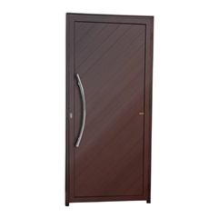 Porta de Giro Esquerda Savana Super 25 com Lambri E Puxador em Alumínio 210x90cm Corten - Brimak