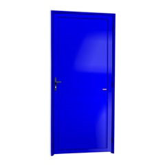 Porta de Giro Esquerda Super 25 com Lambri em Alumínio 210x100cm Azul - Brimak