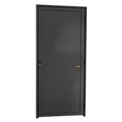 Porta de Giro Esquerda Super 25 com Lambri em Alumínio 210x100cm Cinza - Brimak