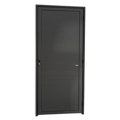 Porta de Giro Esquerda Super 25 com Lambri em Alumínio 210x90cm Cinza - Brimak