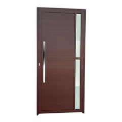 Porta de Giro Esquerda Visione Super 25 com Lambri e Puxador em Alumínio 210x100cm Corten