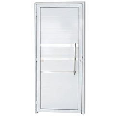 Porta Direita com Friso E Puxador em Alumínio Super 25 210x80cm Branca - Brimak