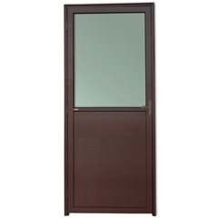 Porta Direita com Lambri E Vidro em Alumínio Super 25 210x80cm Cortem - Brimak