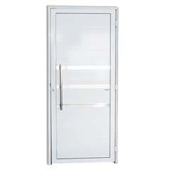 Porta Esquerda com Friso E Puxador em Alumínio Super 25 210x90cm Branca - Brimak