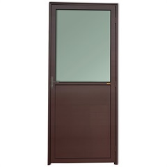 Porta Esquerda com Lambri E Vidro em Alumínio Super 25 210x80cm Cortem - Brimak