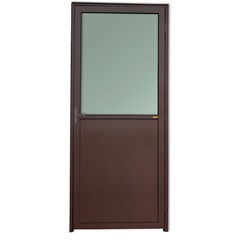 Porta Esquerda com Lambri E Vidro em Alumínio Super 25 210x90cm Cortem - Brimak