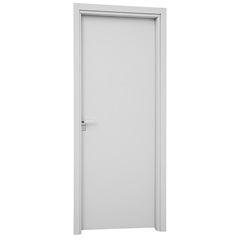 Porta Interna Direita para Banheiro Aluminium 215x78cm Branca - Sasazaki