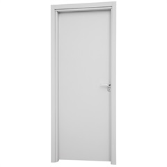 Porta Interna Esquerda para Banheiro Aluminium 215x78cm Branca - Sasazaki
