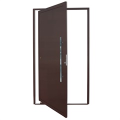 Porta Pivotante Direita com Lambri E Puxador em Alumínio 210x100cm Cortem - Brimak