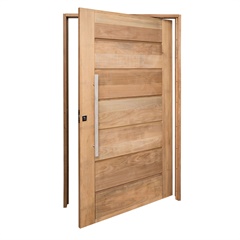 Porta Pivotante Direita Externa Bbb em Eucalipto 210x100cm Marrom - Grantok