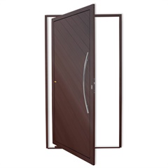 Porta Pivotante Direita Savana Super 25 com Lambri E Puxador em Alumínio 210x100cm Corten - Brimak