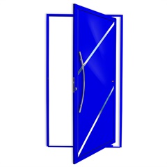 Porta Pivotante Esquerda Duna Super 25 com Lambri E Puxador em Alumínio 210x100cm Azul - Brimak