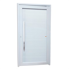 Porta Pivotante Esquerda Tecplus 100 com Lambri em PVC 216x120cm Branca