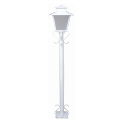 Poste Colonial em Aço Fosfatizado 1 Lâmpada 12w 120cm Branco - Ideal Iluminação