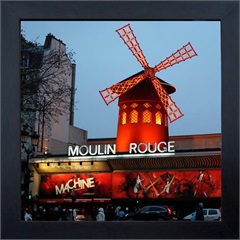 Quadro em Madeira com Vidro Moulin Rouge 27x27cm - Kapos