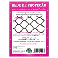 Rede de Proteção em Poliéster 1,5x5 Metros Preta - Protej