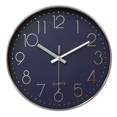 Relógio de Parede 30cm Azul E Prata - Casanova