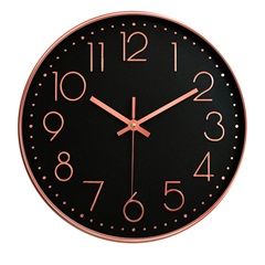 Relógio de Parede 30cm Preto E Rosegold - Casanova
