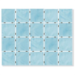 Revestimento Brilhante Borda Bold Azul Céu Onda Mesh 7,5x7,5cm - Eliane            