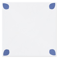Revestimento Brilhante Borda Bold Petali Branco E Azul 20x20cm - Pierini                       