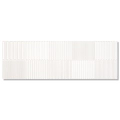 Revestimento Esmaltado Retangular White Groove 30x90cm Branco